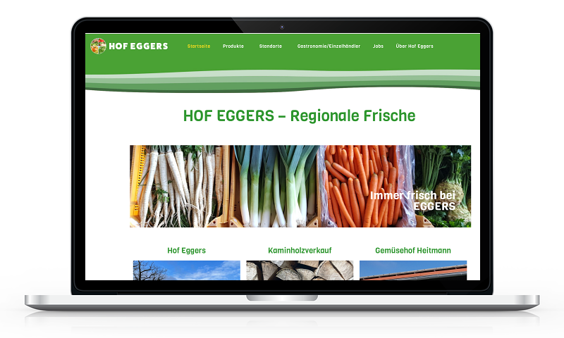 Eggers Hofladen - Referenz auf MacBook Startseite